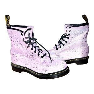 DR. MARTEN’S 1460 METALLIC SPLATTER SUEDE LACE UP BOOTS SIZE WOMEN’S 9